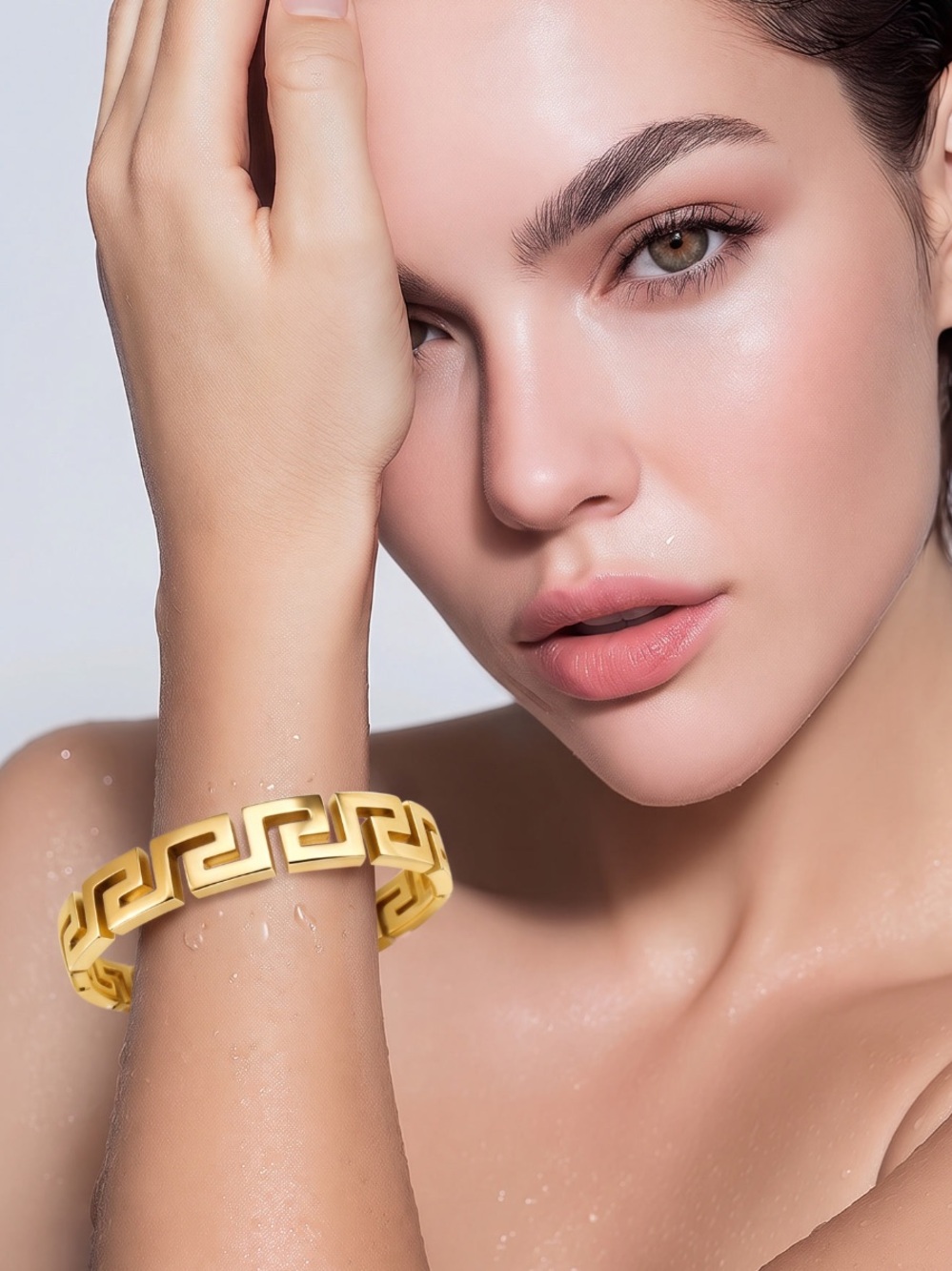 Fashion Jewelry Gold Greek Key Bangle Bracelet